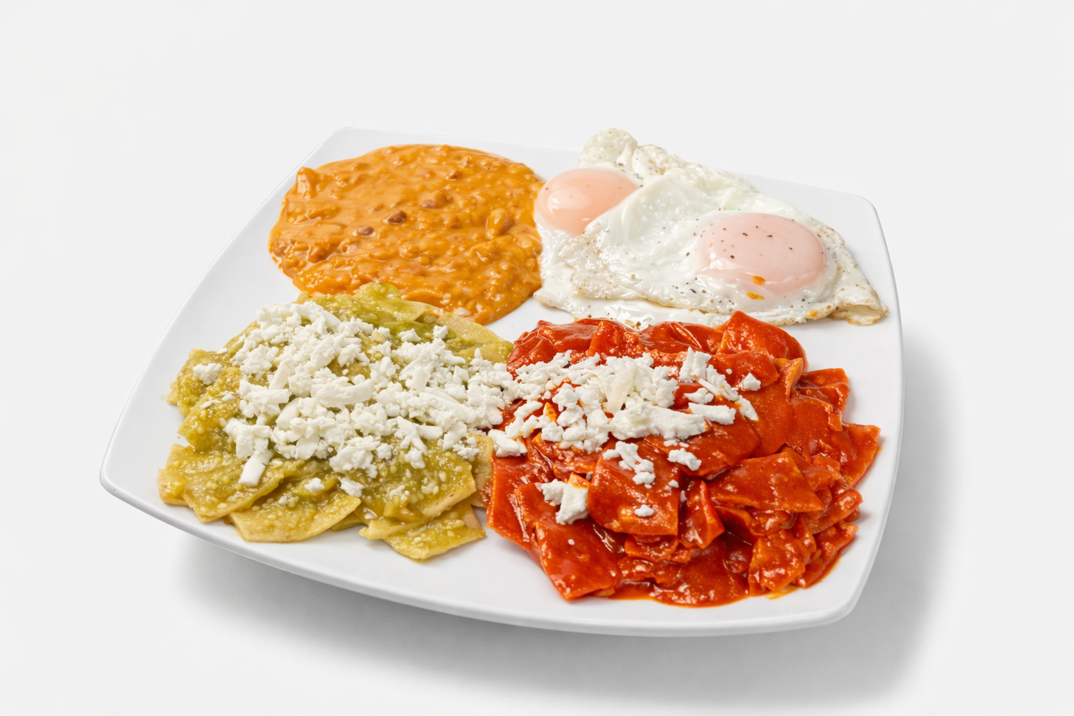Mixed Chilaquiles (Red and Green Sauces)
